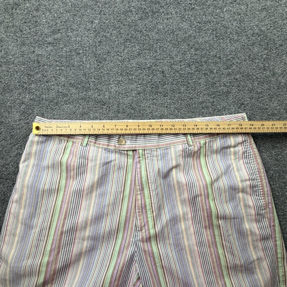 Peter Millar Mens Colorful Striped Cotton Shorts Size 40 Pockets Multicolor - Picture 3 of 8